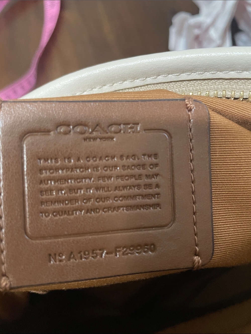 Coach Beige Signature Crossbody Bag - Neutral Canvas Shoulder Purse - Picture 11 of 12